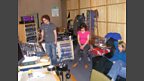 Jamie the Engineer and Noteorious listen back to the session