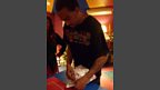 Dev takes on the wrapping a football challenge