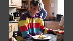 Breakfast in a onesie... why not