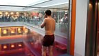 Chris Stark takes the BBC lift in his pants for Comic Relief