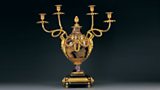 Blue john perfume vase and candelabra