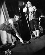 Ballet dancer Mona Inglesby before Swan Lake