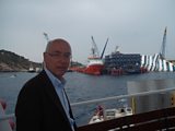Julian Rush passes the Costa Concordia