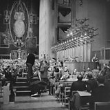 Rehearsal for the premiere of Britten's War Requiem
