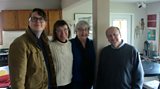 The poet Matthew Dickman, Katrina Porteous, and Grace and Paul Merchant