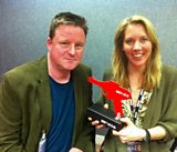 Award winning novelist Gareth Powell with Laura Rawlings