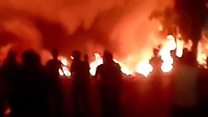 Massive fire following Baghdad blast