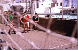 Football on board the Port Invercargill