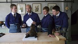 Family Highlight: Andrew & Michael Sharp (centre), butchers