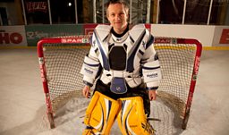 Michael meets the Cardiff Devils ice hockey team