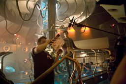 Filming on the TARDIS begins