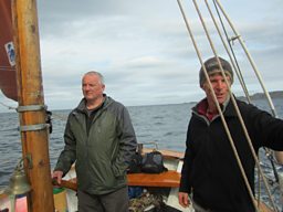 Mark at the tiller