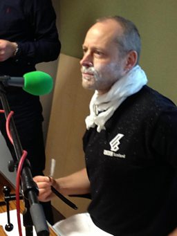 Richard Cadey shaving with cut throat razor