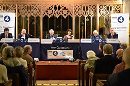 The Any Questions? panel at All Saints Church, Dulverton