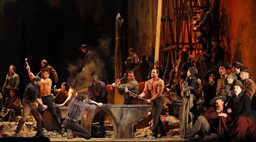 Production scene with the Metropolitan Opera Chorus