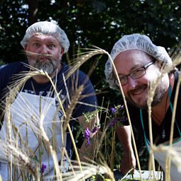 Hairnets and grass moustaches