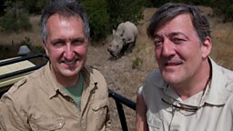 Stephen Fry and Mark Carwardine in Kenya