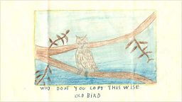Evacuee's drawing for Mrs Roosevelt 