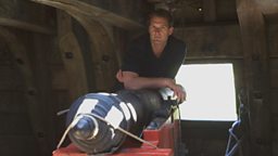 Photo: Dan Snow with a cannon