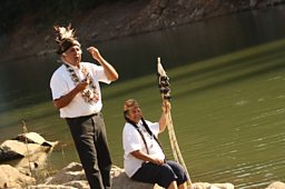 Caleen conducts a puberty ceremony with tribal head man Mark Franco
