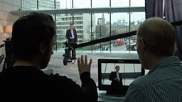 Filming in central London