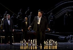 Johan Botha as Tannhäuser (with Jeremy White as Reinmar von Zweter)