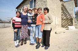 Kate Adie with beneficiaries of Hope and Homes for Children