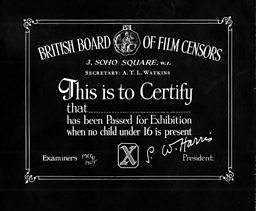 BBFC Certificate Board (1948 - 1960)