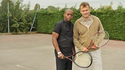 Photo: Rick (Fraser James) & Dad (Hugh Dennis)