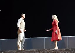 Klaus Florian Vogt as Boris, and Janice Watson as Katya