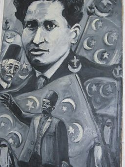 Depiction of the 1919 Revolt, with Sayyid Darwish & nationalist leader Sa'ad Zaghloul