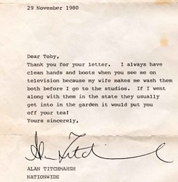 Alan Titchmarsh Letter