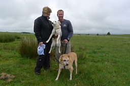 Clare and Pen Farthing with Nowzad and Tali