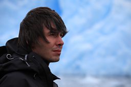 Prof Brian Cox at the Perito Moreno glacier in Patagonia, Argentina