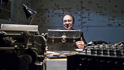 Ben Macintyre at Bletchley Park with the briefcase