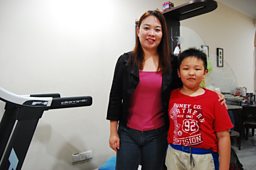 Shirley Chua and her nine year old son Aw Yee Han 