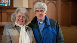 Historian Anne Ellis with Reverend Fred Booth of Kilmaronock Parish 