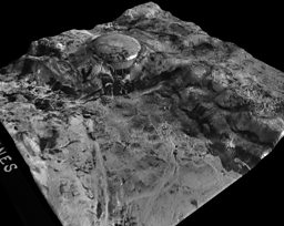 Aerial photograph of a German bunker revealed in 3D