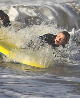 Ellie Braves The Winter Waves