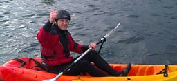 Kayaking through the caves