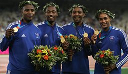 The victorious British 4x100 relay champions