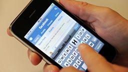 Facebook page on a smart phone
