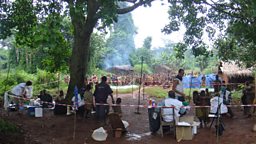 MSF Yaws treatment camp in the Congo rainforest