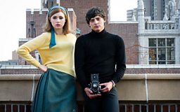 Karen Gillan and Aneurin Barnard on a New York rooftop