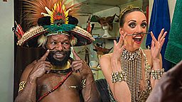 Papuan chief and French dancer