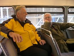 Terry and Christopher riding high through London discussing DIY arm amputation!