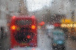 London in the rain