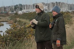 Pete Potts and Pete Durnell from the Hampshire County Council at the Lymington-Keyhaven Nature Reserve