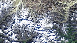 Mount Everest image taken from Landsat 7