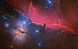 Orion flame and horsehead nebula